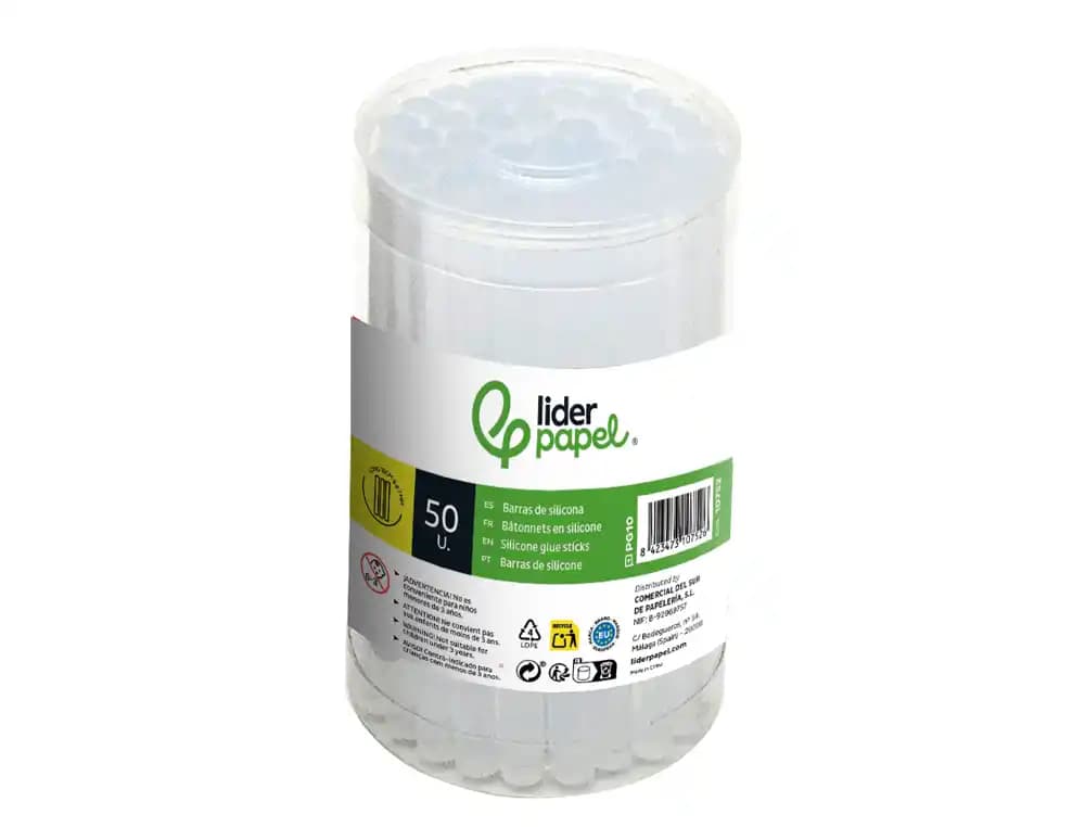 Barra termofusible liderpapel de 7 mm de diametro x 100 mm de alto caja de 50 unidades