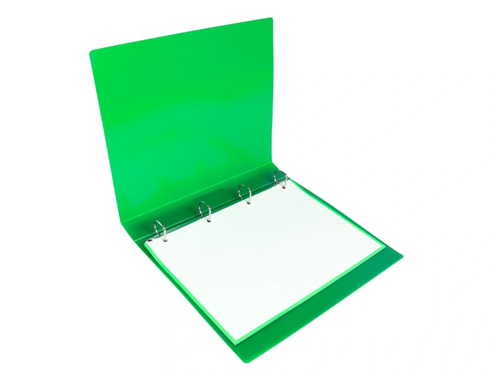 Carpeta Liderpapel A4 de polipropileno con 4 anillas mixtas de 25 mm – Verde manzana