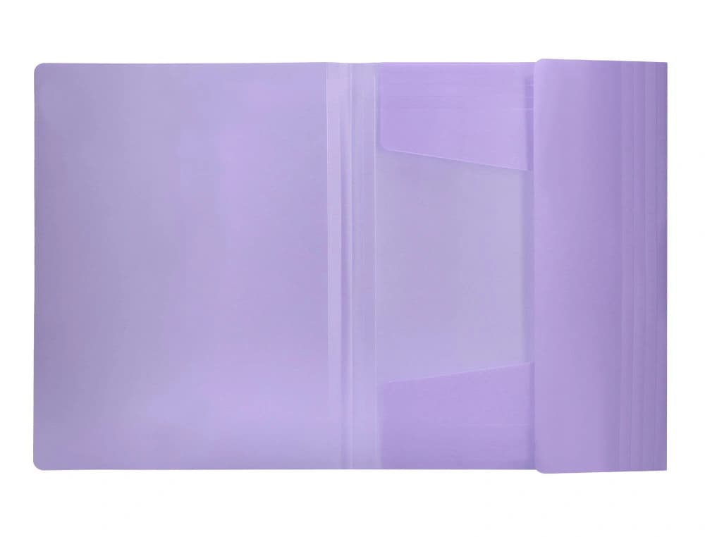 Carpeta de gomas Liderpapel de polipropileno opaco con tres solapas – Lavanda