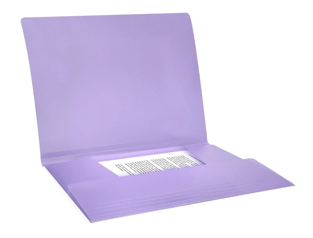 Carpeta de gomas Liderpapel de polipropileno opaco con tres solapas – Lavanda