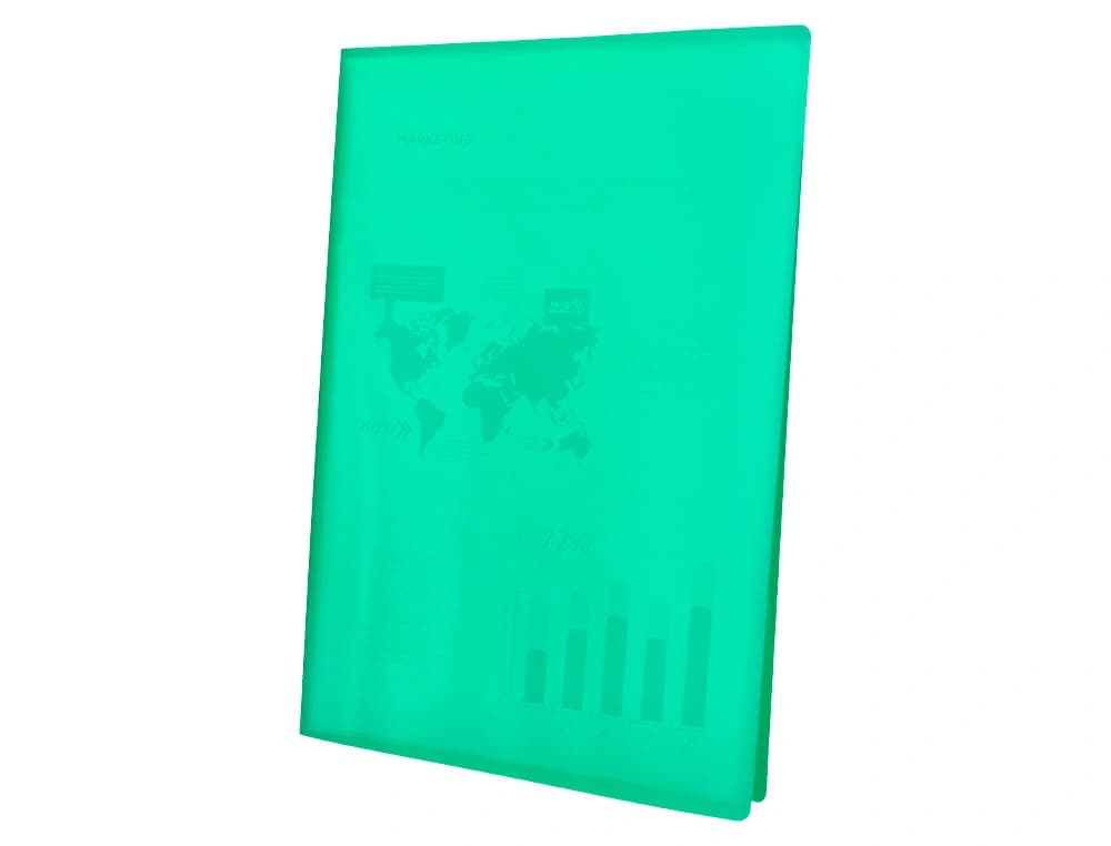 Carpeta liderpapel escaparate 10 fundas polipropileno din a4 verde translucido