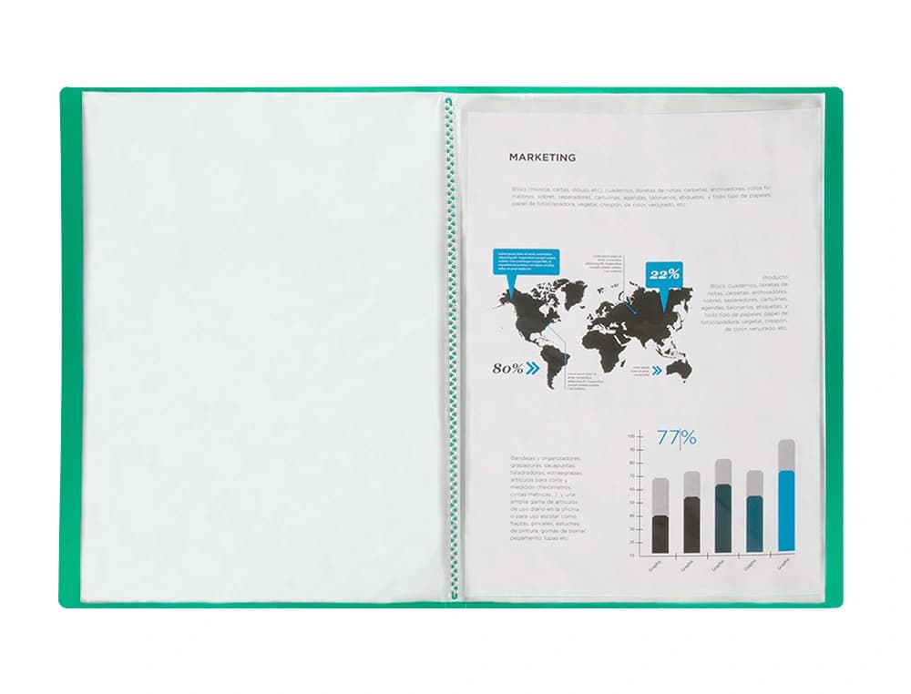 Carpeta liderpapel escaparate 10 fundas polipropileno din a4 verde translucido