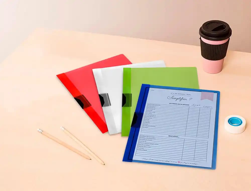 Carpeta liderpapel dossier pinza lateral polipropileno din a4 translucido 60 hojas pinza deslizante