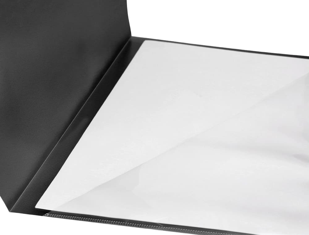 Carpeta dossier Liderpapel de polipropileno opaco con uñero, tarjetero y solapa, DIN A4 – Negro