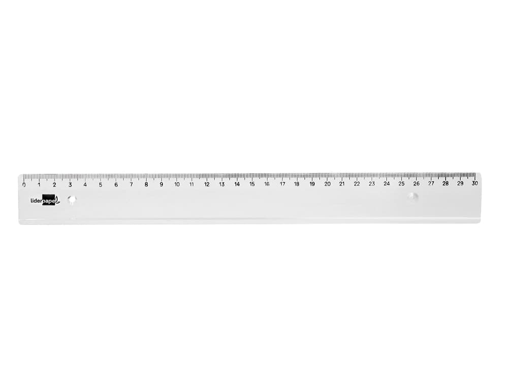 Regla liderpapel plastico irrompible transparente 30 cm