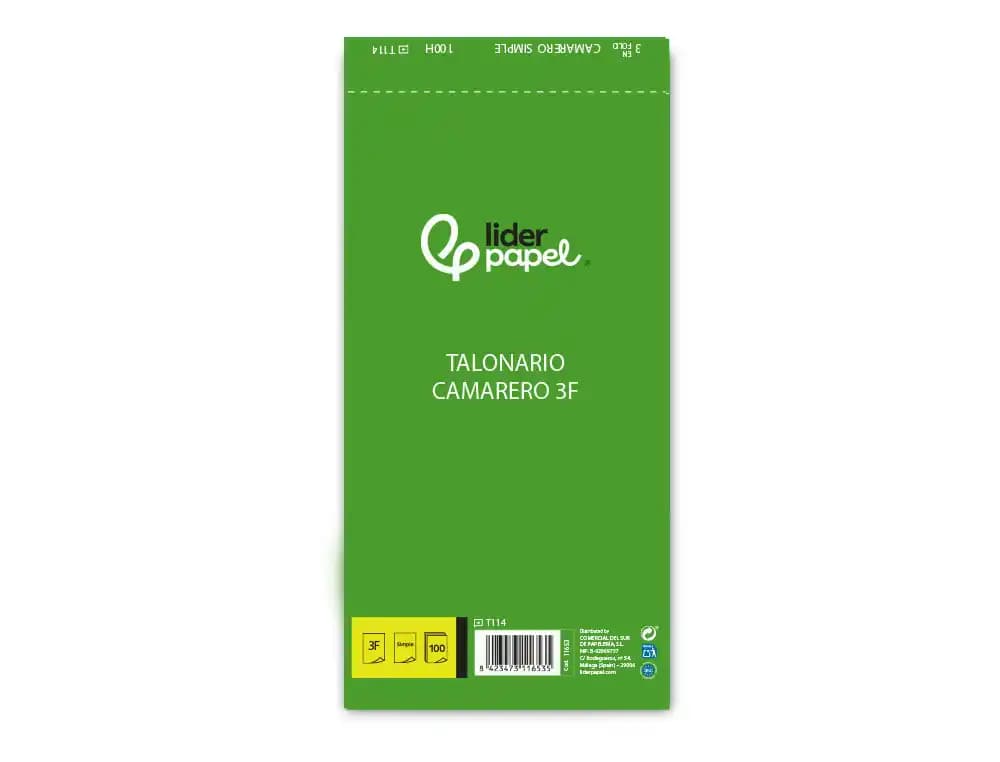 Talonario liderpapel camarero 3/fº original t114