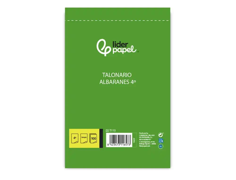 Talonario liderpapel albaran cuarto original t115