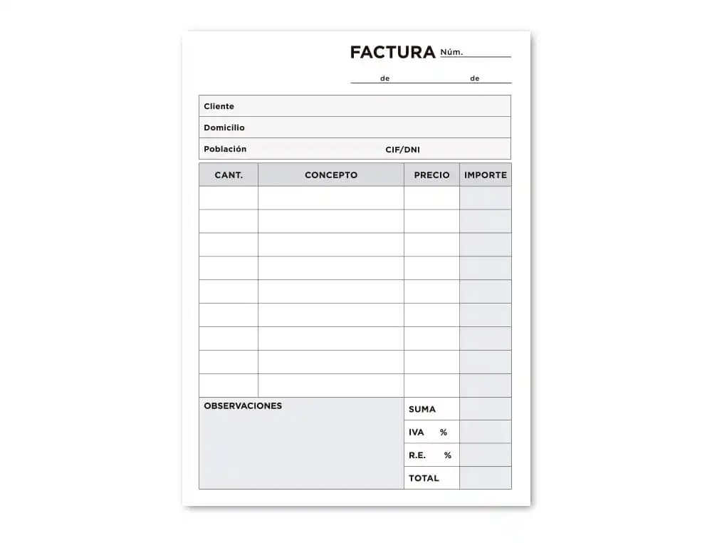 Talonario liderpapel facturas 8º original y 2 copias t300 con i.v.a.