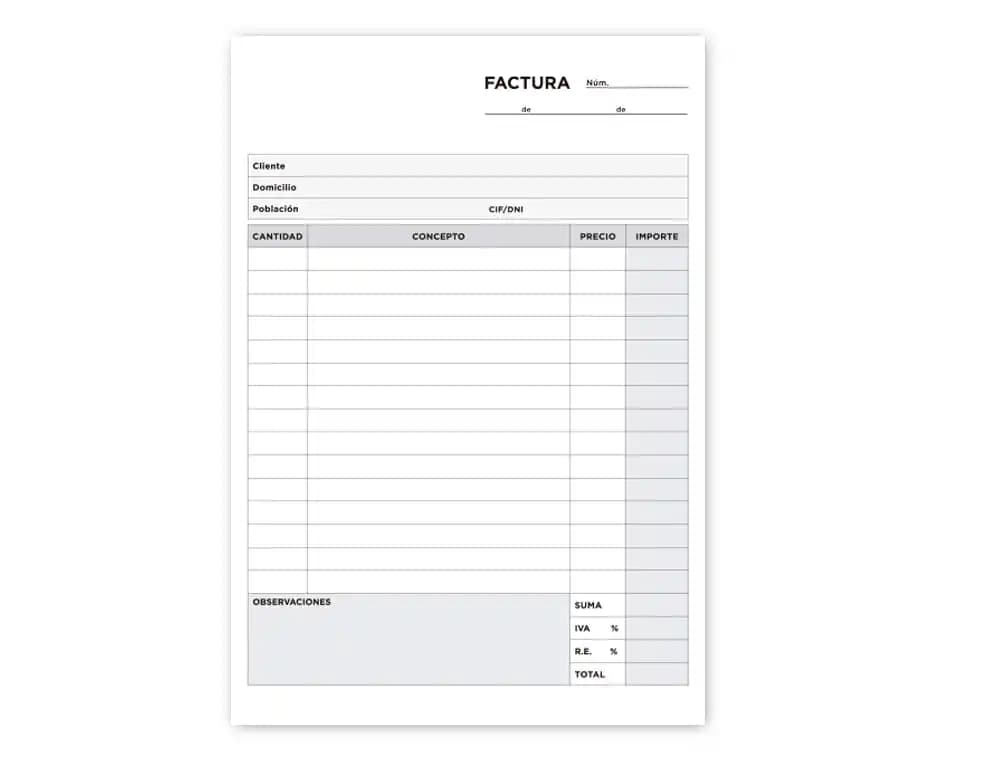 Talonario liderpapel facturas cuarto original y copia t216 con i.v.a.