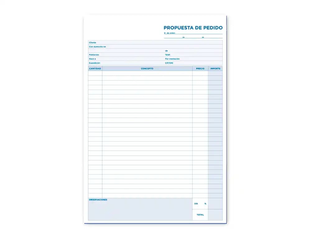 Talonario liderpapel pedidos folio original y copia t225
