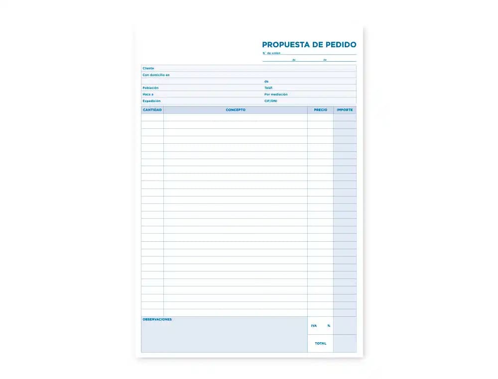 Talonario liderpapel pedidos folio original y 2 copias t325