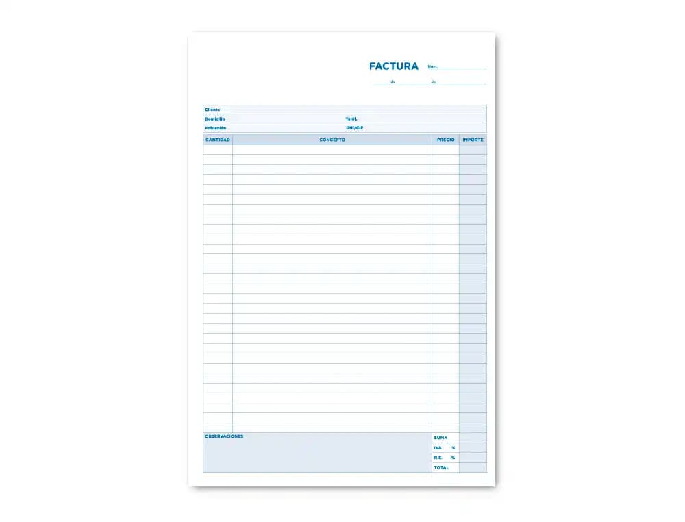Talonario liderpapel facturas folio original y copia t223 con i.v.a.