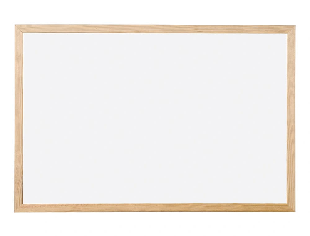 Pizarra blanca q-connect laminada marco de madera 150x100 cm