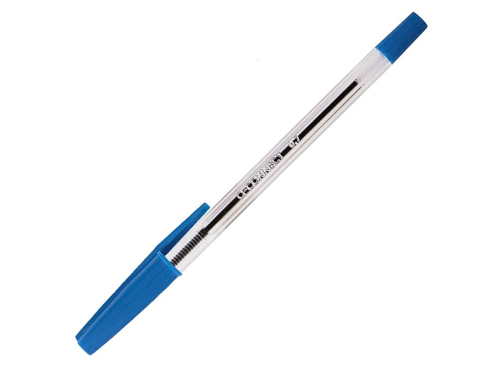 Bolígrafo transparente Q-Connect – Azul medio