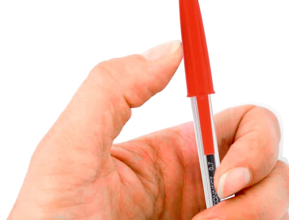 Boligrafo transparente q-connect rojo medio kf26041