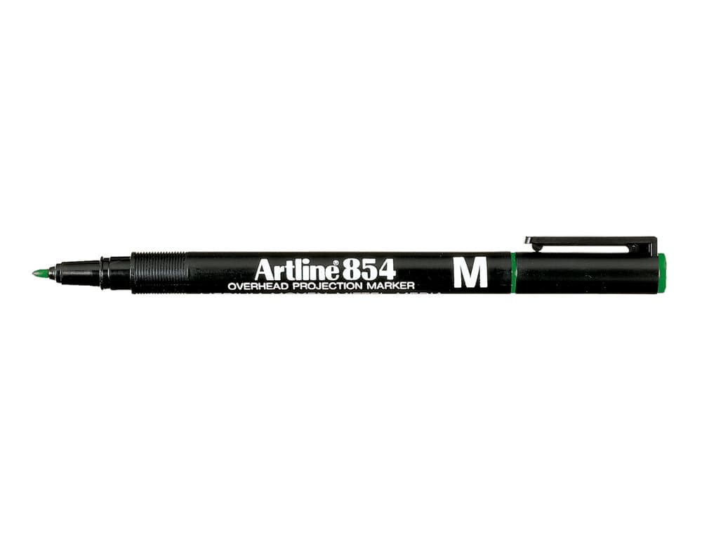 Rotulador permanente Artline EK-854 de punta redonda de 1 mm para retroproyección – Verde