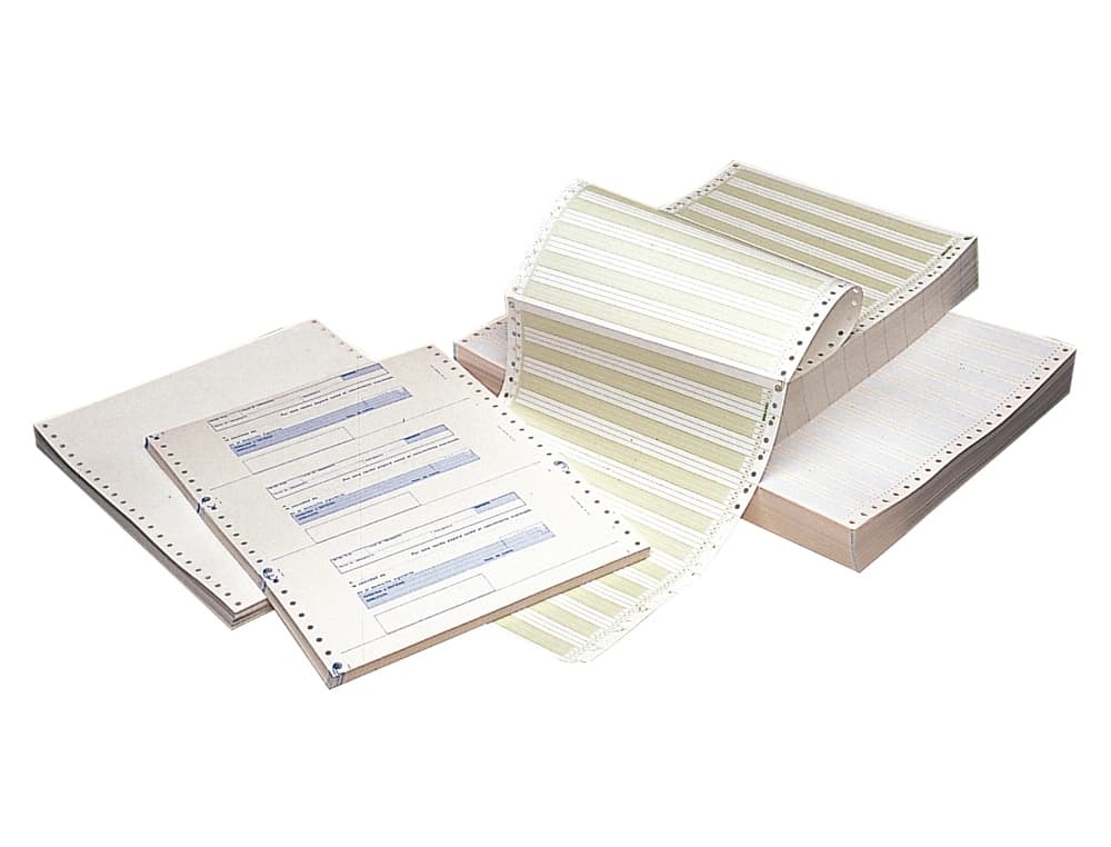 Papel continuo 240x11 blanco 2 hojas caja de 1500 juegos