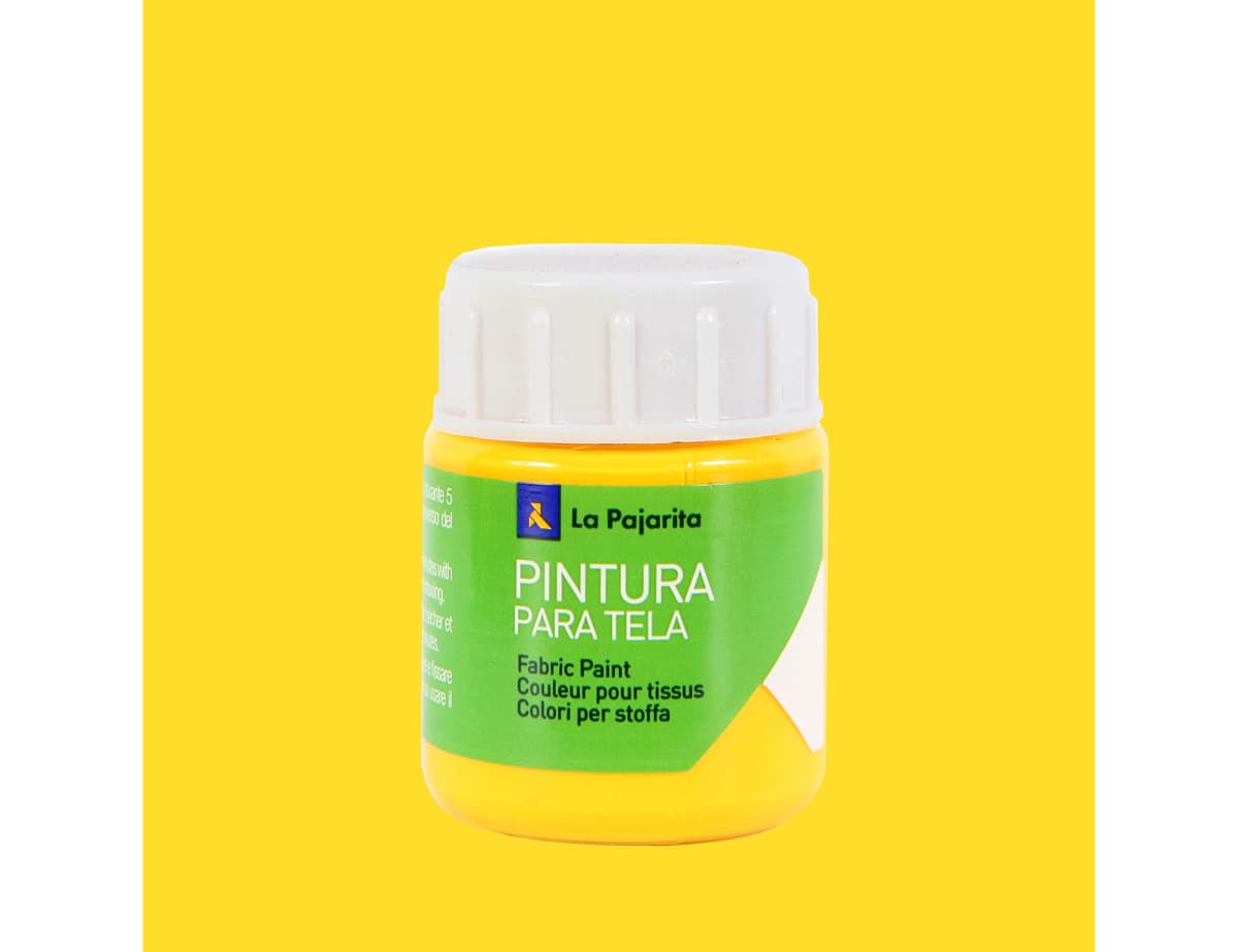Pintura para tela La Pajarita de efecto termofijante, bote de 25 ml – Amarillo real