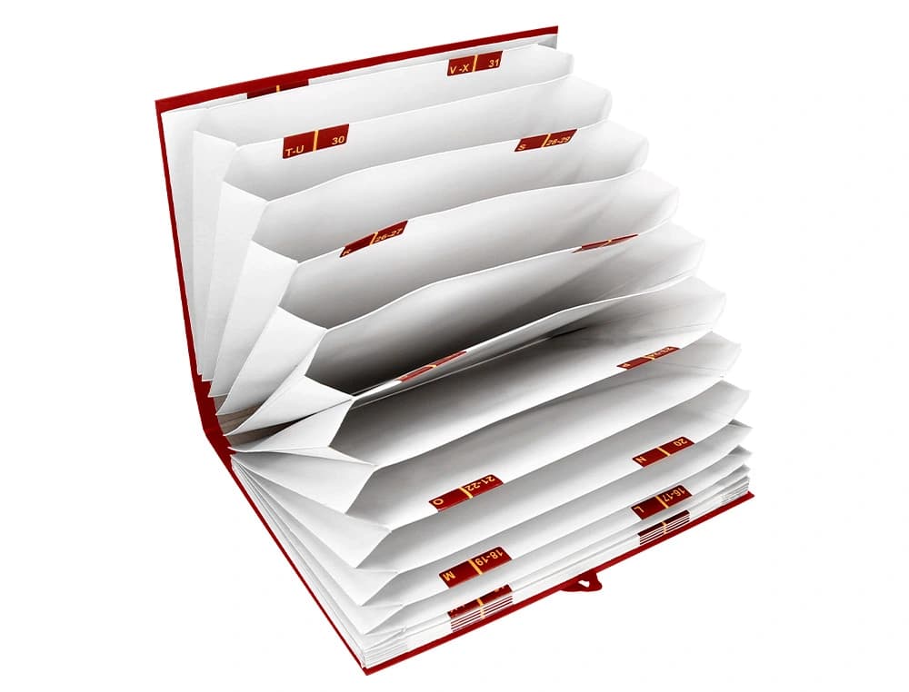 Carpeta de fuelle Liderpapel de cartón forrado – Burdeos