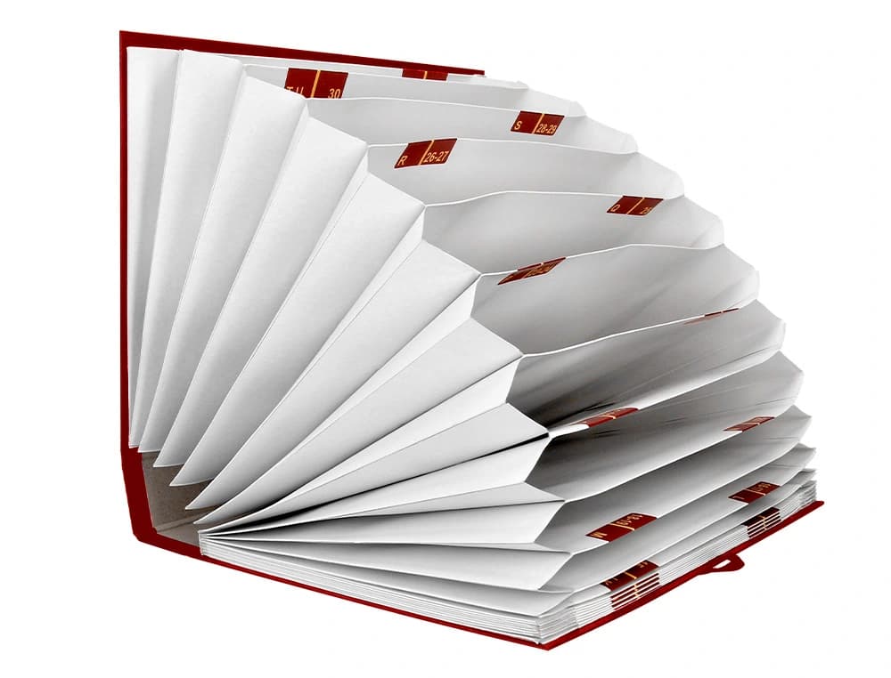 Carpeta de fuelle Liderpapel de cartón forrado – Burdeos