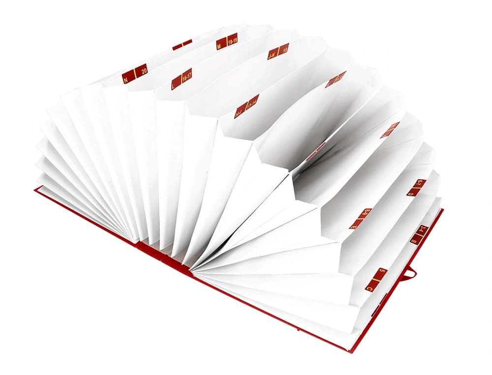 Carpeta de fuelle Liderpapel de cartón forrado – Burdeos