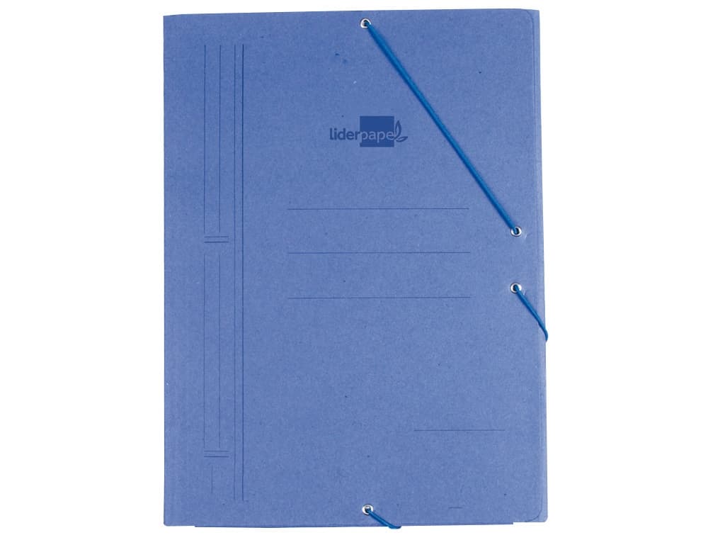 Carpeta liderpapel gomas folio sencilla carton compacto azul
