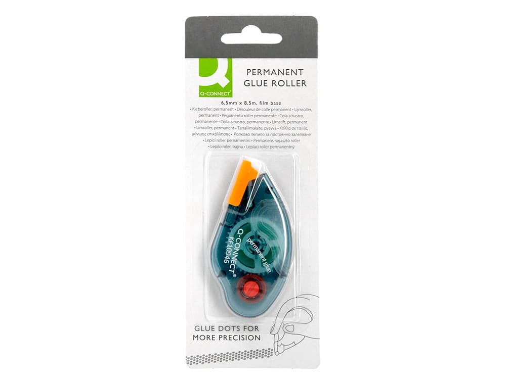 Pegamento q-connect roller compact permanente 6,5 mm de ancho x 8,5 mt unidad