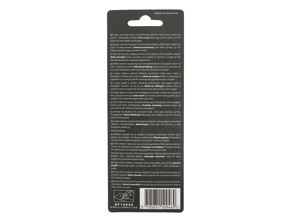 Pegamento q-connect roller compact permanente 6,5 mm de ancho x 8,5 mt unidad