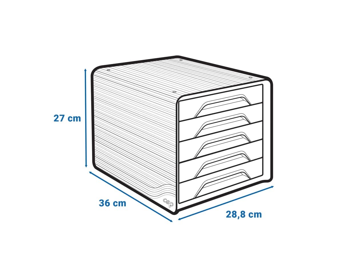 Fichero cajones de sobremesa cep 5 cajones 360x288x270 mm