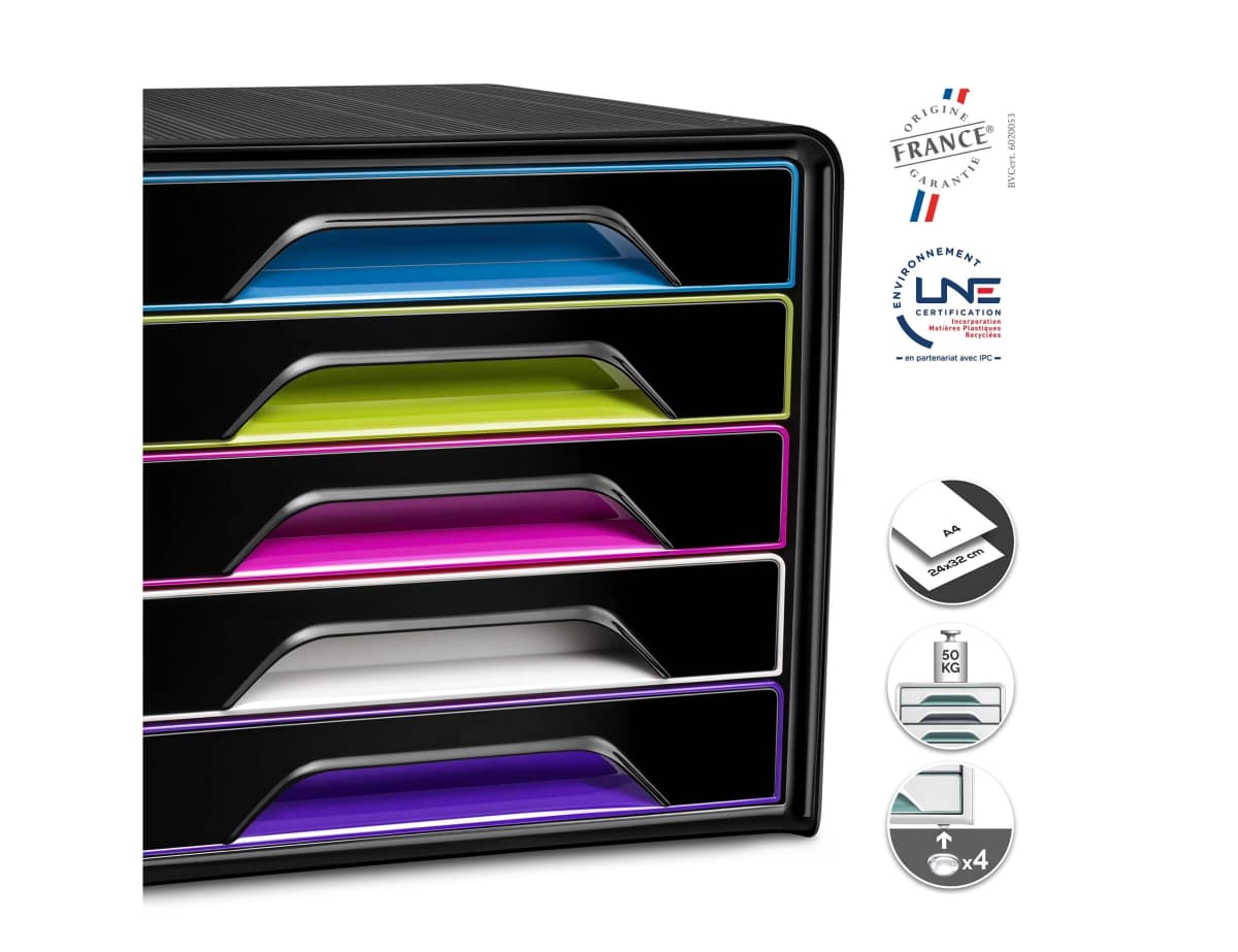 Fichero cajones de sobremesa cep 5 cajones 360x288x270 mm