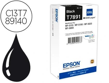 Epson Ink-jet epson t7891xxl wf-5110 / 5190 / 5620 / 5690 negro alta capacidad