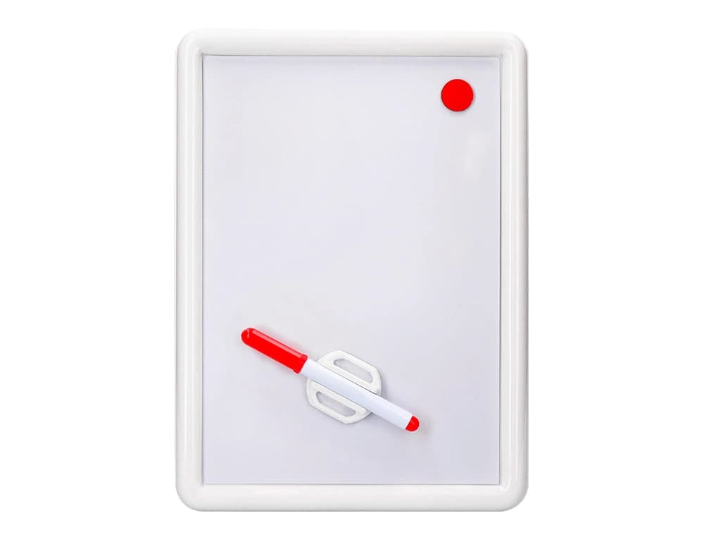 Pizarra blanca magnetica 25x35 cm con rotulador y borrador
