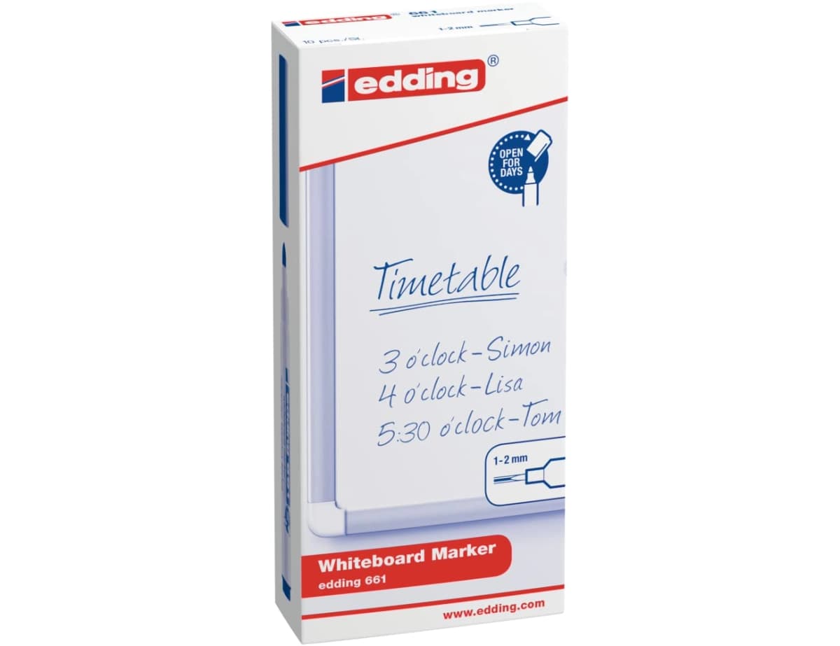 Rotulador edding para pizarra blanca 661 punta redonda 1-2 mm
