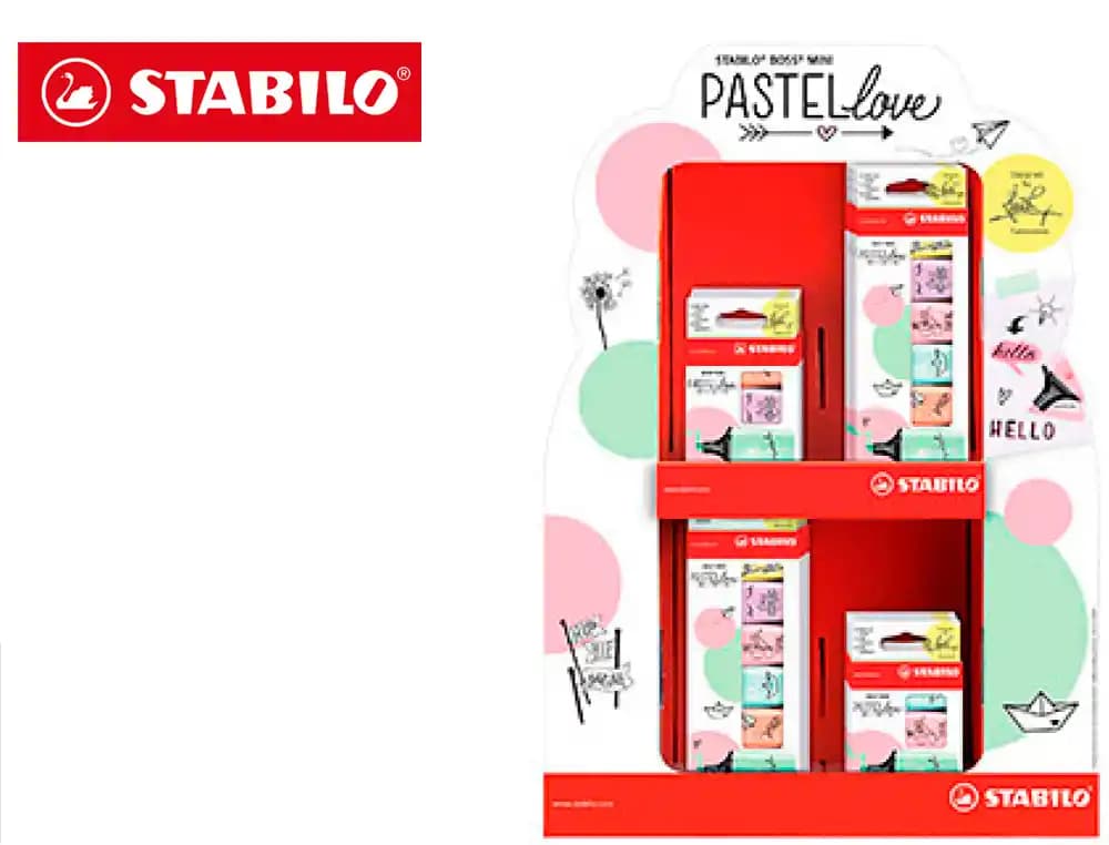 Stabilo Rotulador stabilo boss mini pastel love expositor de 72 unidades colores surtidos