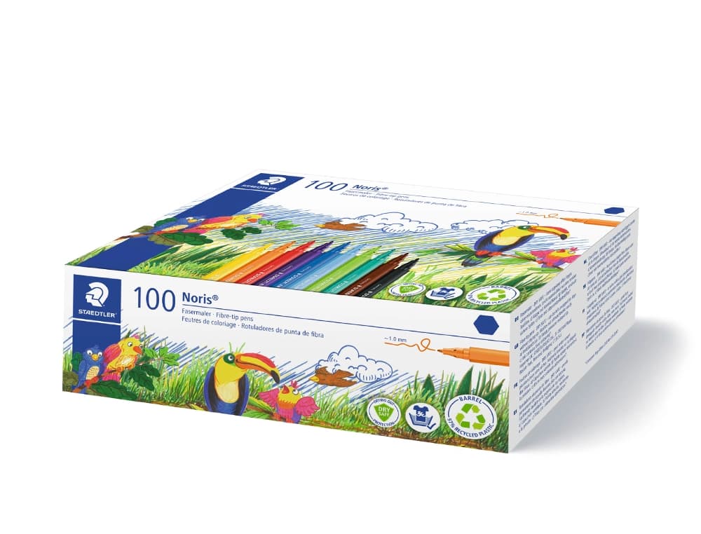 Rotulador staedtler noris 326 school pack de 100 unidades colores surtidos 10 x color