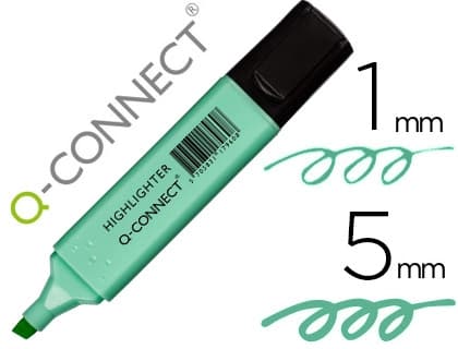 Q-connect Rotulador q-connect fluorescente pastel azul punta biselada
