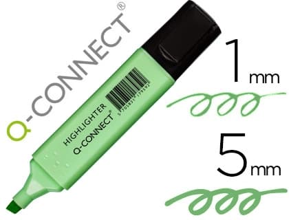 Q-connect Rotulador q-connect fluorescente pastel verde punta biselada