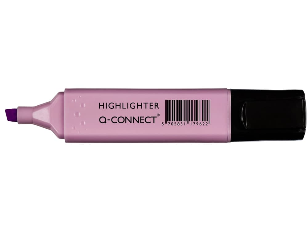 Rotulador q-connect fluorescente pastel punta biselada