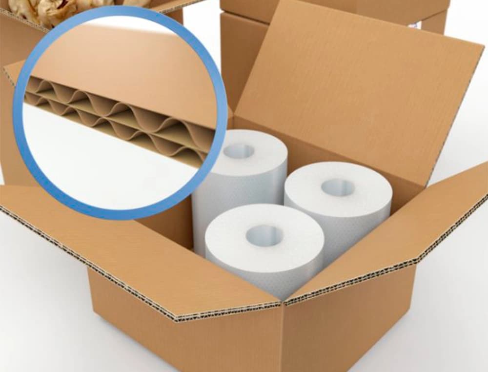 Caja para embalar q-connect americana ultra resistente carton reciclado canal doble 7mm color kraft 304x150x217 mm