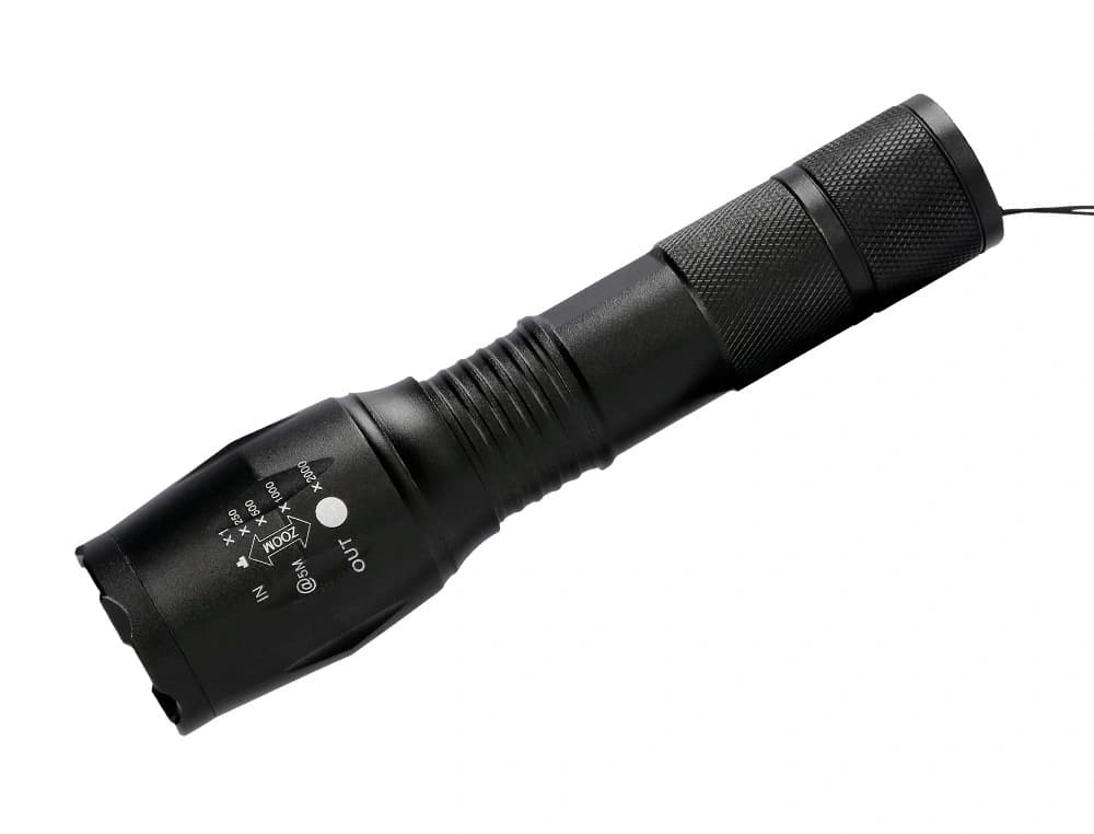 Linterna q-connect telescopica aluminio 5w modo alumbrado alto medio bajo estroboscopio sosapagado 3 pilas aaa