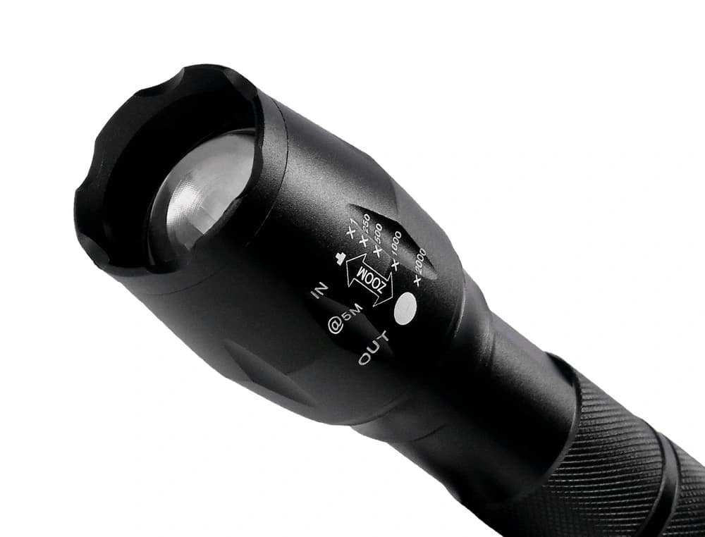 Linterna q-connect telescopica aluminio 5w modo alumbrado alto medio bajo estroboscopio sosapagado 3 pilas aaa