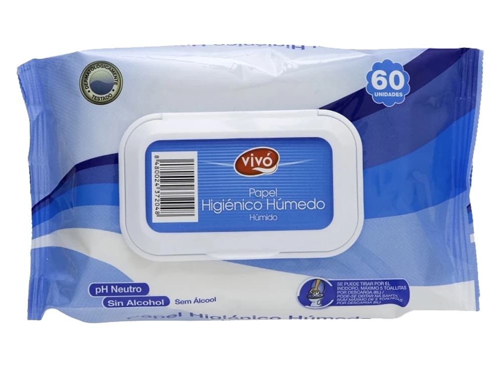 Papel higienico humedo freshness paquete con tapa de 80 unidades
