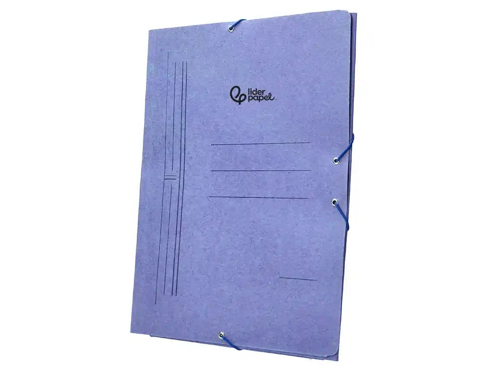 Carpeta liderpapel gomas tres solapas carton compacto folio