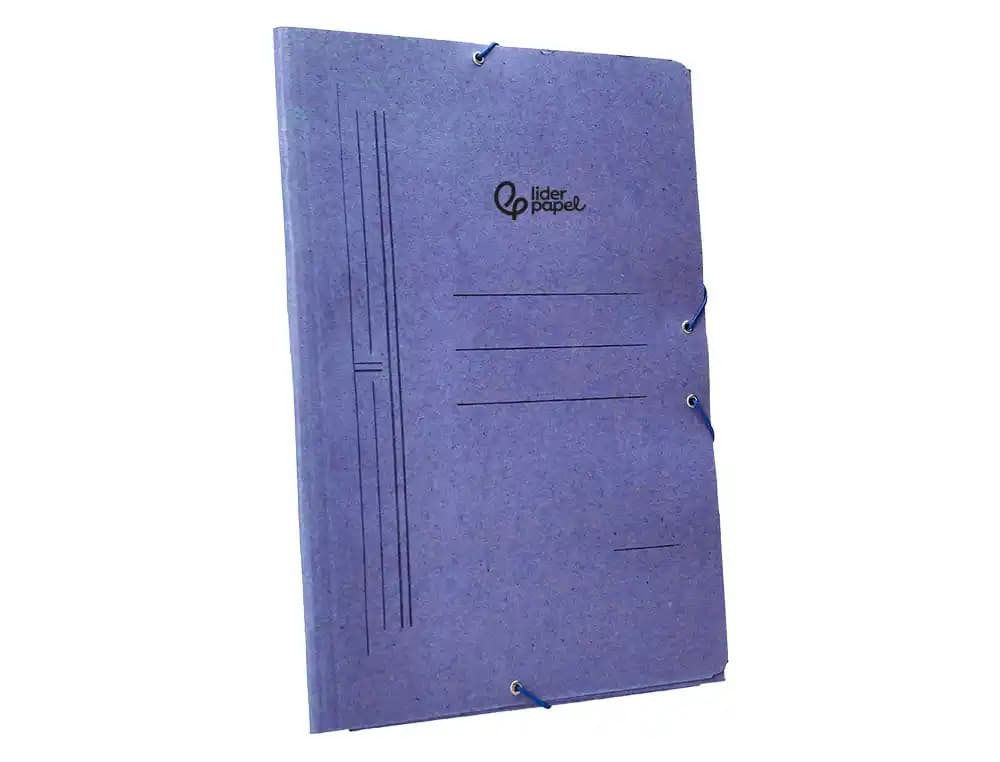 Carpeta liderpapel gomas tres solapas carton compacto folio
