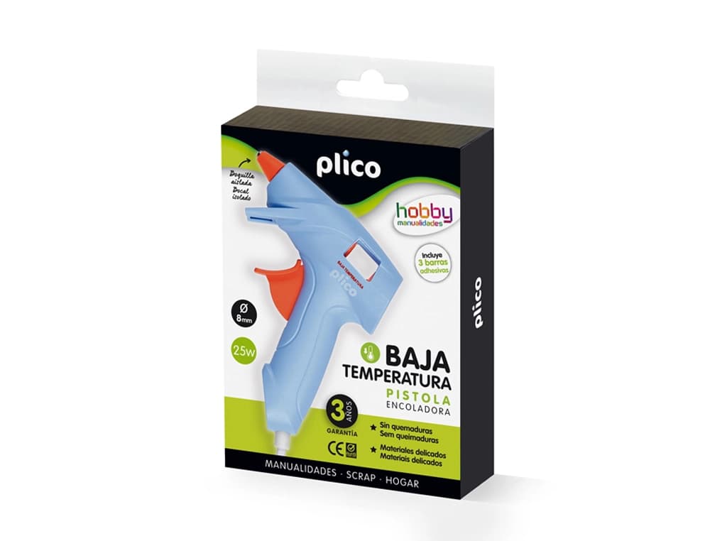 Pistola de silicona caliente mini plico baja temperatura 25w