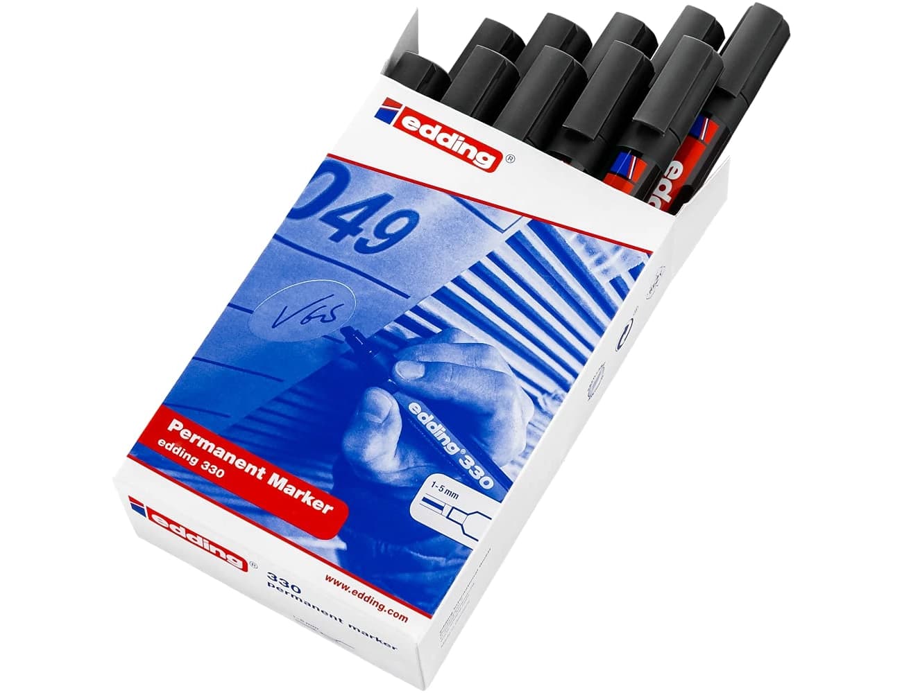 Rotulador edding marcador permanente 330 punta biselada 1-5 mm recargable