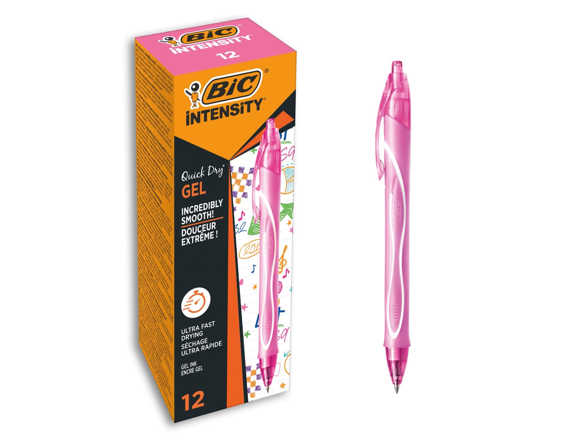 Boligrafo bic gelocity quick dry retractil tinta gel punta de 0,7 mm
