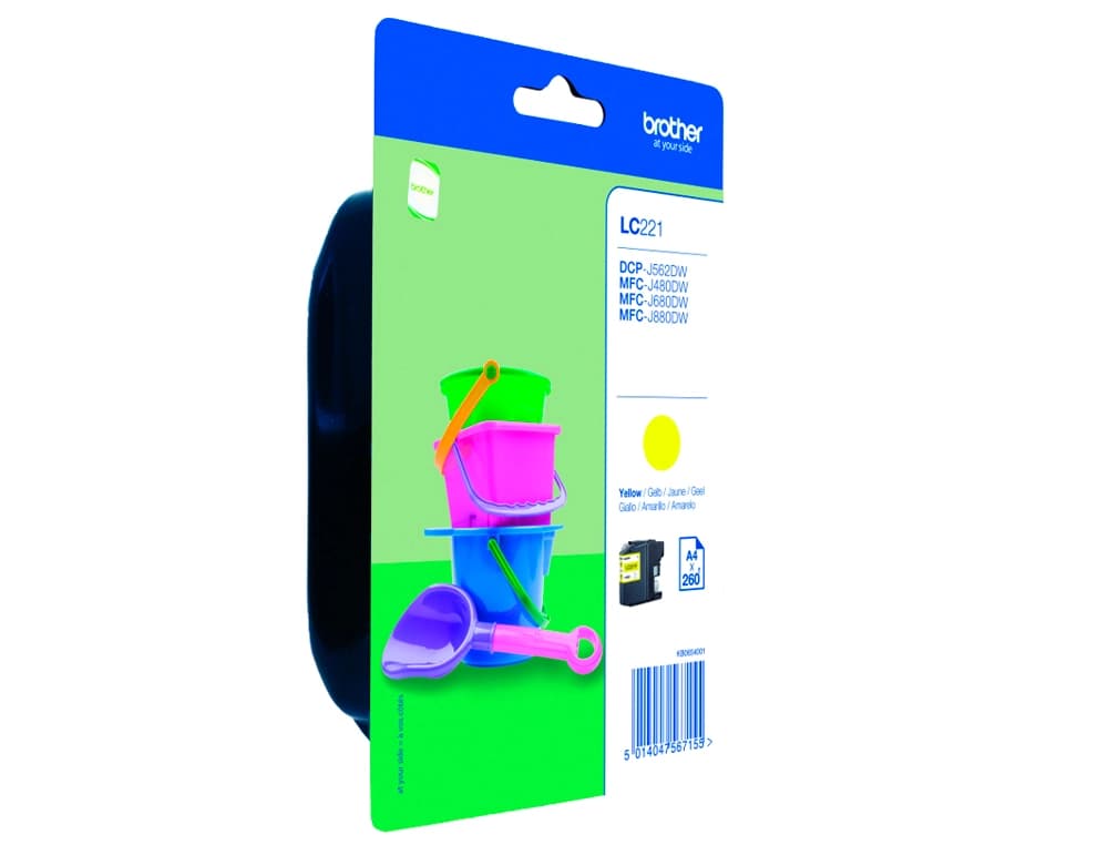 Ink-jet brother lc221y dcp-j562dw / mfc-j480dw / 680dw / 880dw amarillo 260 paginas