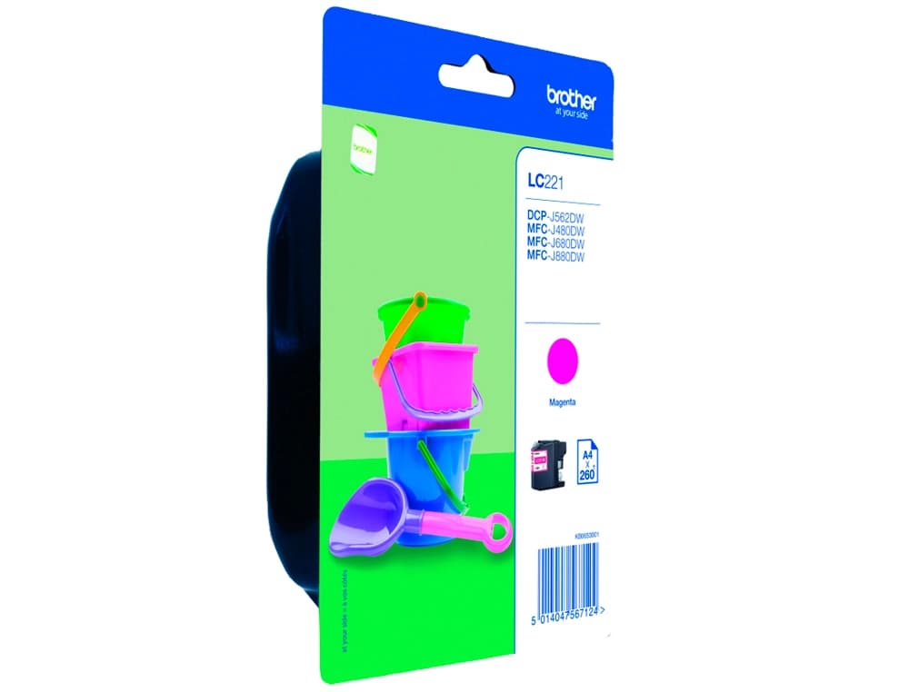 Ink-jet brother lc221m dcp-j562dw / mfc-j480dw / 680dw / 880dw magenta 260 paginas