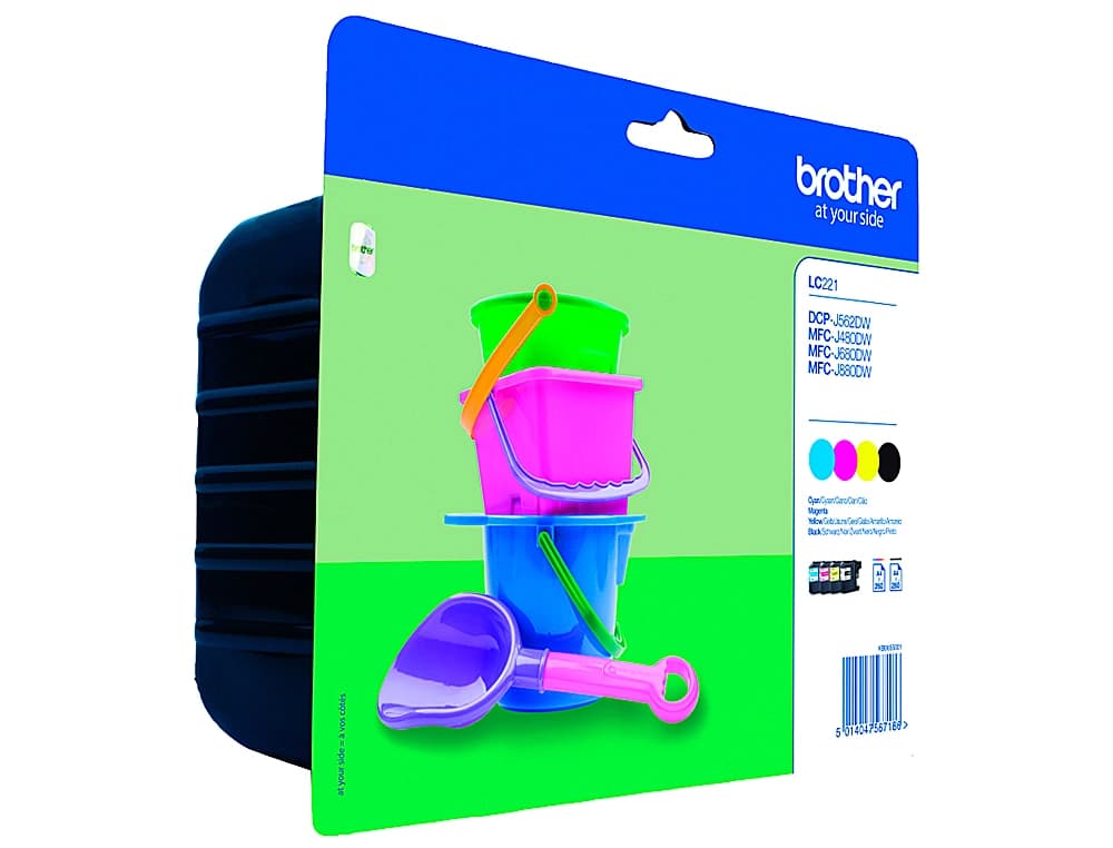 Ink-jet brother lc221val dcp-j562dw / mfc-j480dw / 680dw / 880dw multipack 4 colores negro / amarillo /